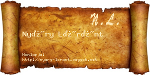 Nyáry Lóránt névjegykártya