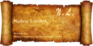 Nyáry Lóránt névjegykártya